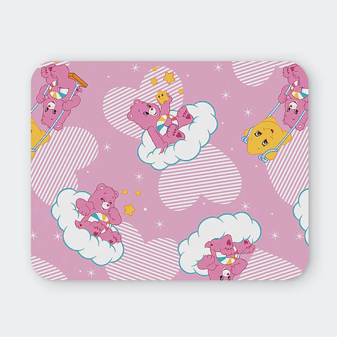 Mousepad 20x24 cm - Diseño Ositos Cariñositos Rosado con Nubes