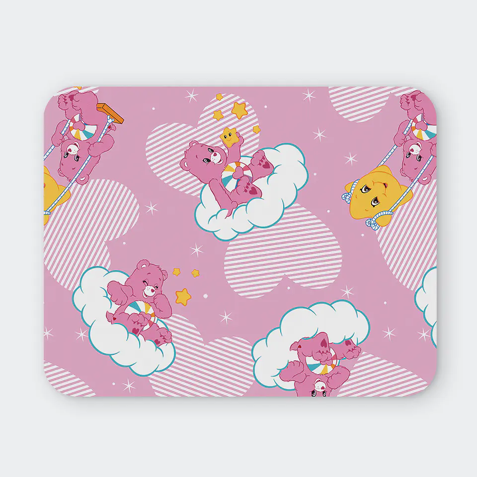 Mousepad 20x24 cm - Diseño Ositos Cariñositos Rosado con Nubes 1