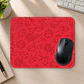 Mousepad 20x24 cm - Diseño Rosas Lineales Fondo Rojo - Miniatura 2
