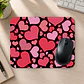Mousepad 20x24 cm - Diseño Corazones Rosados sobre Fondo Negro - Miniatura 2