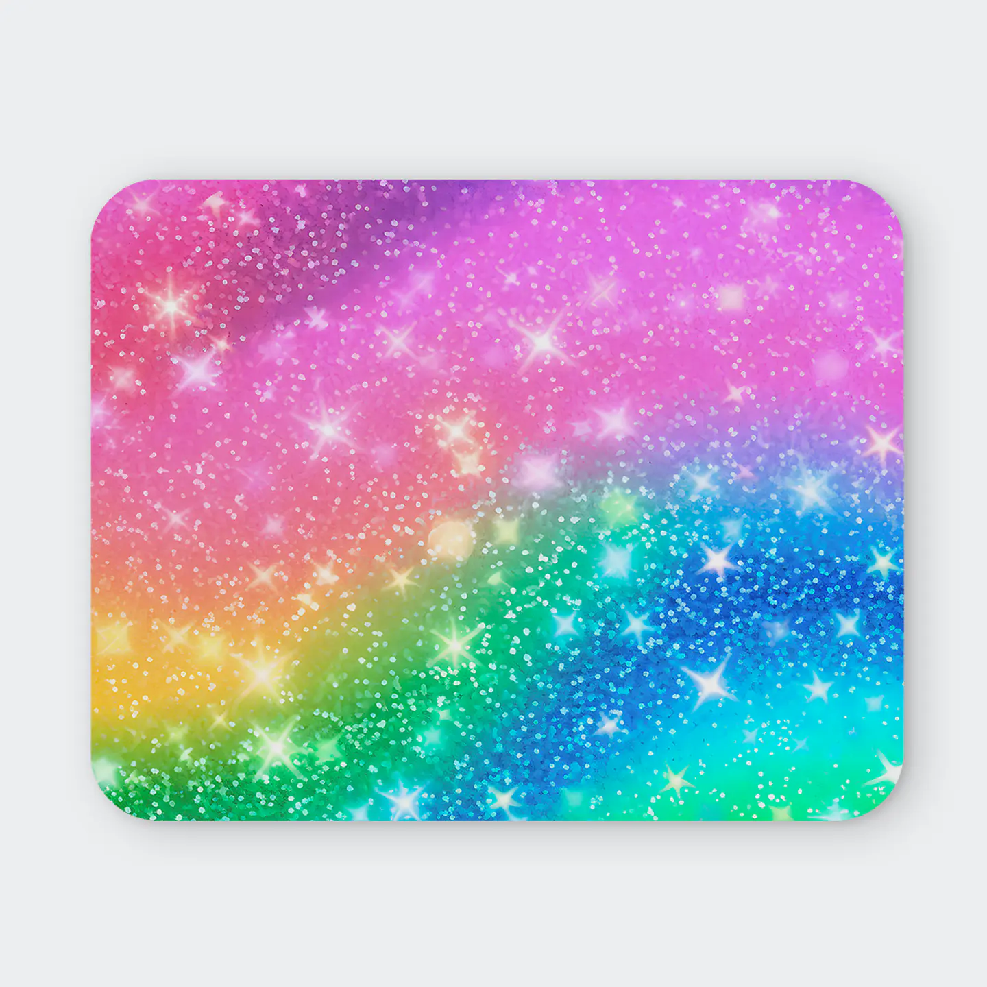 Mousepad 20x24 cm - Diseño Arcoíris Glitter Pastel 1