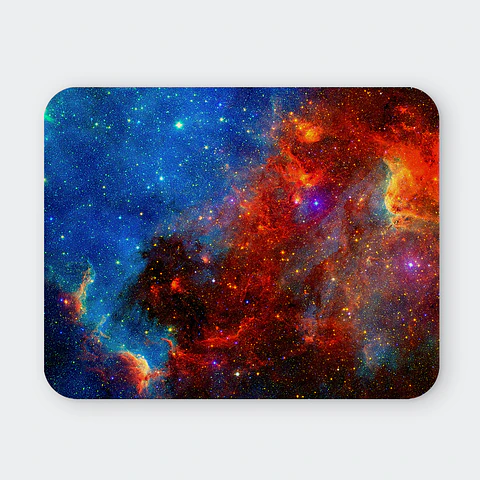 Mousepad 20x24 cm - Diseño Nebulosa Galáctica Azul y Roja