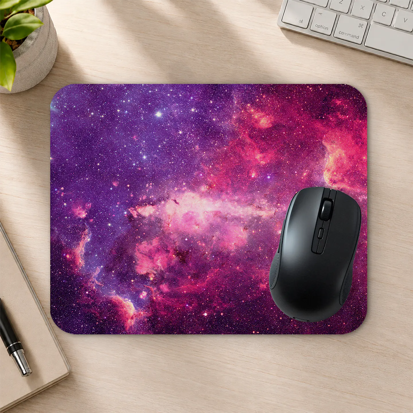 Mousepad 20x24 cm - Diseño Nebulosa Galáctica Morada y Rosada 2