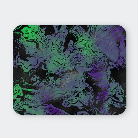 Mousepad 20x24 cm - Diseño Abstracto Mármol Verde y Morado