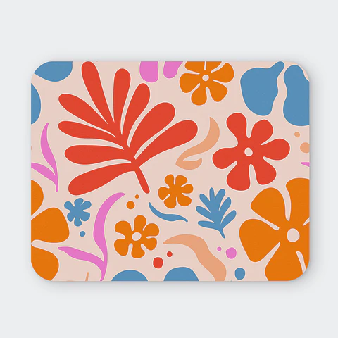 Mousepad 20x24 cm - Diseño Flores Abstractas Coloridas