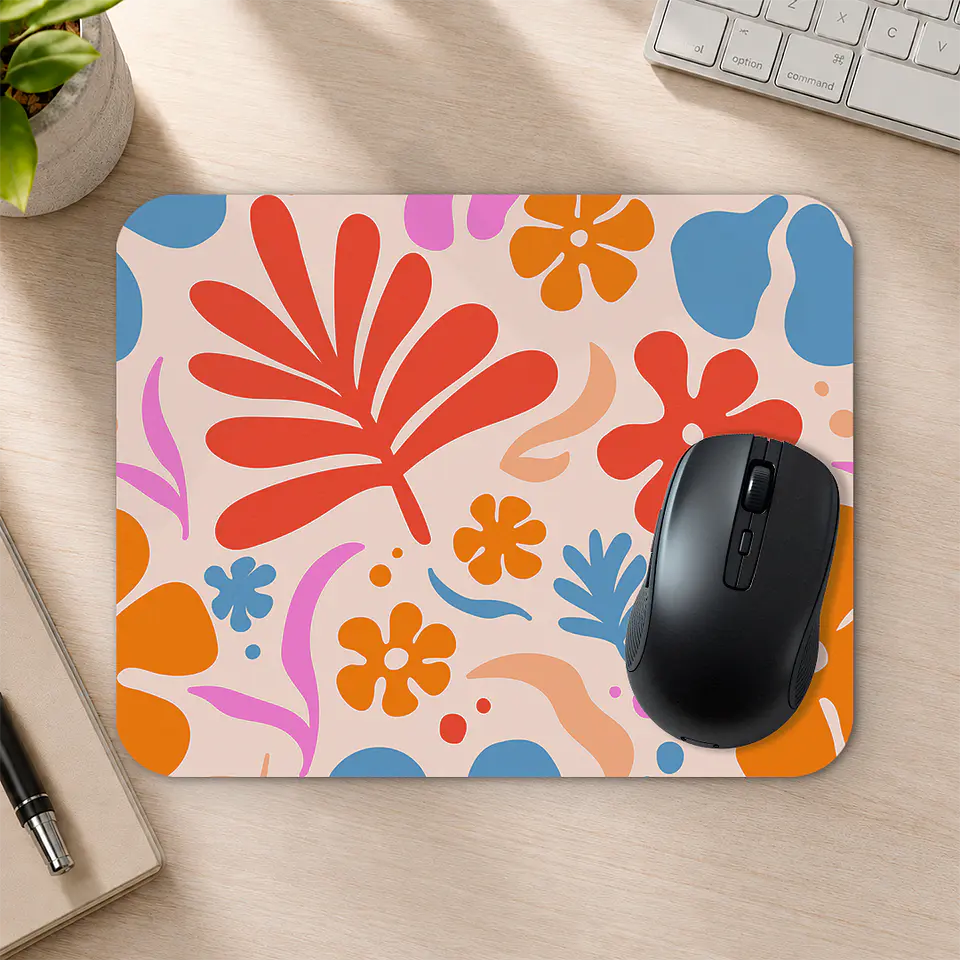 Mousepad 20x24 cm - Diseño Flores Abstractas Coloridas 2