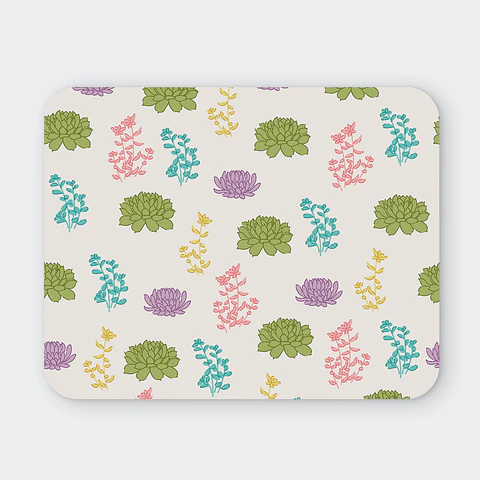 Mousepad 20x24 cm - Diseño Plantas y Flores Pastel