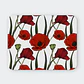 Mousepad 20x24 cm - Diseño Amapolas Rojas sobre Fondo Blanco - Miniatura 1