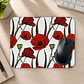 Mousepad 20x24 cm - Diseño Amapolas Rojas sobre Fondo Blanco - Miniatura 2
