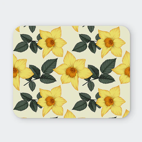 Mousepad 20x24 cm - Diseño Flores Narcisos Amarillos