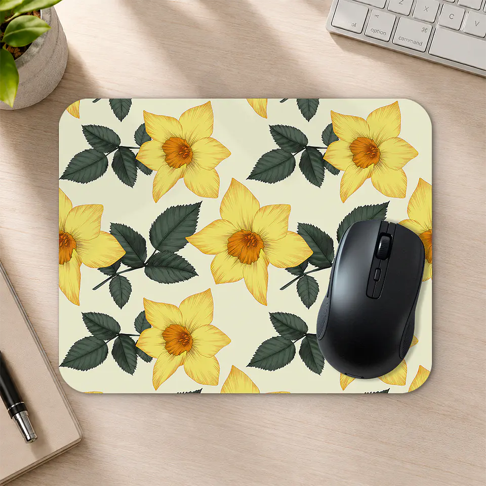 Mousepad 20x24 cm - Diseño Flores Narcisos Amarillos 2