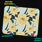 Mousepad 20x24 cm - Diseño Flores de Loto Beige sobre Fondo Celeste - Miniatura 3