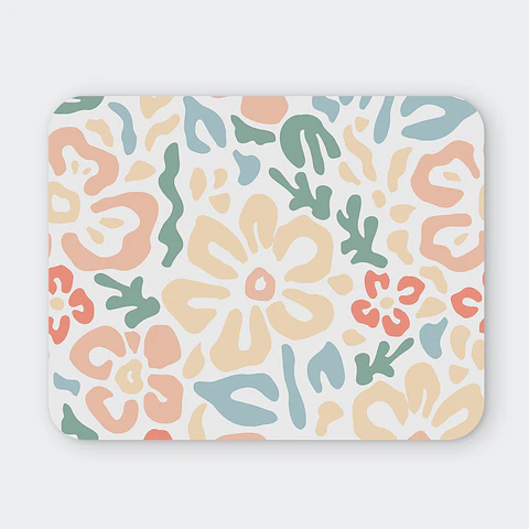 Mousepad 20x24 cm - Diseño Flores Abstractas Pastel