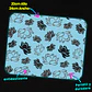 Mousepad 20x24 cm - Diseño Flores de Loto Negras Fondo Celeste - Miniatura 3