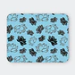 Mousepad 20x24 cm - Diseño Flores de Loto Negras Fondo Celeste - Miniatura 1