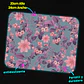 Mousepad 20x24 cm - Diseño Flores Rosadas y Hojas Moradas - Miniatura 3