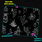 Mousepad 20x24 cm - Diseño Cactus Blancos Fondo Negro - Miniatura 3