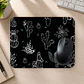 Mousepad 20x24 cm - Diseño Cactus Blancos Fondo Negro - Miniatura 2
