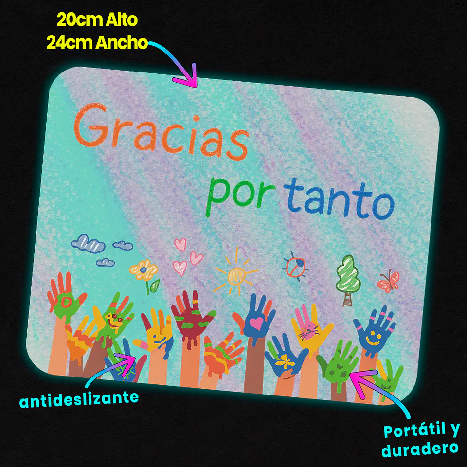 Mousepad 20x24 cm - Diseño Gracias por Tanto 3