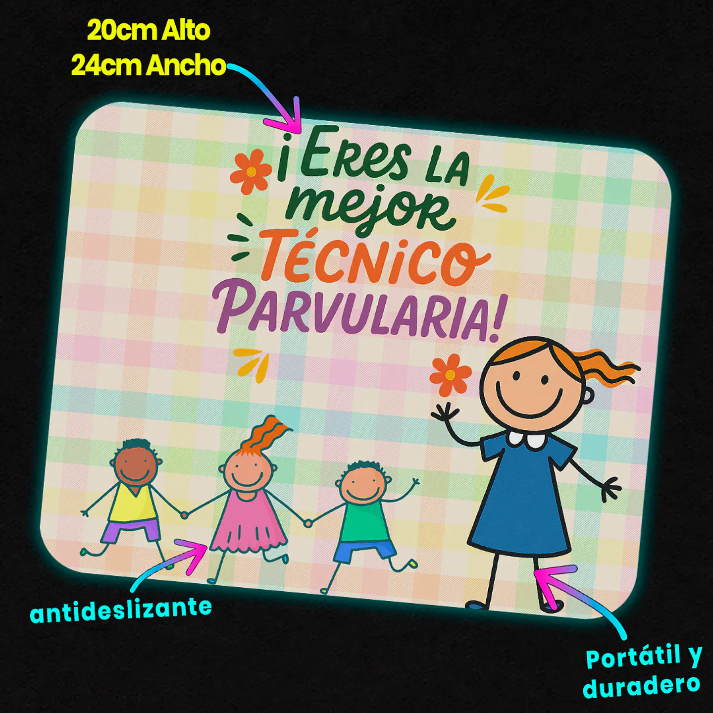 Mousepad 20x24 cm - Diseño Eres la Mejor Técnico Parvularia 3
