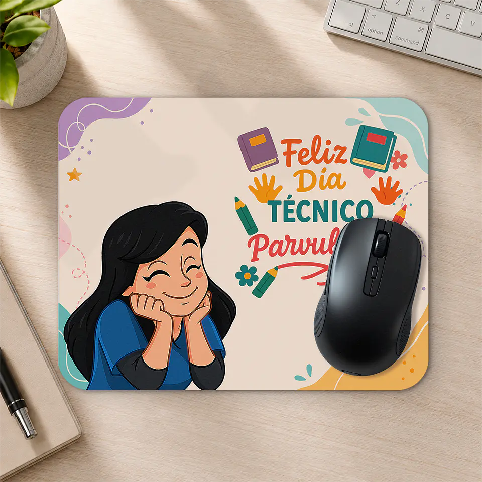 Mousepad 20x24 cm - Diseño Feliz Día Técnico Parvularia Pastel 2