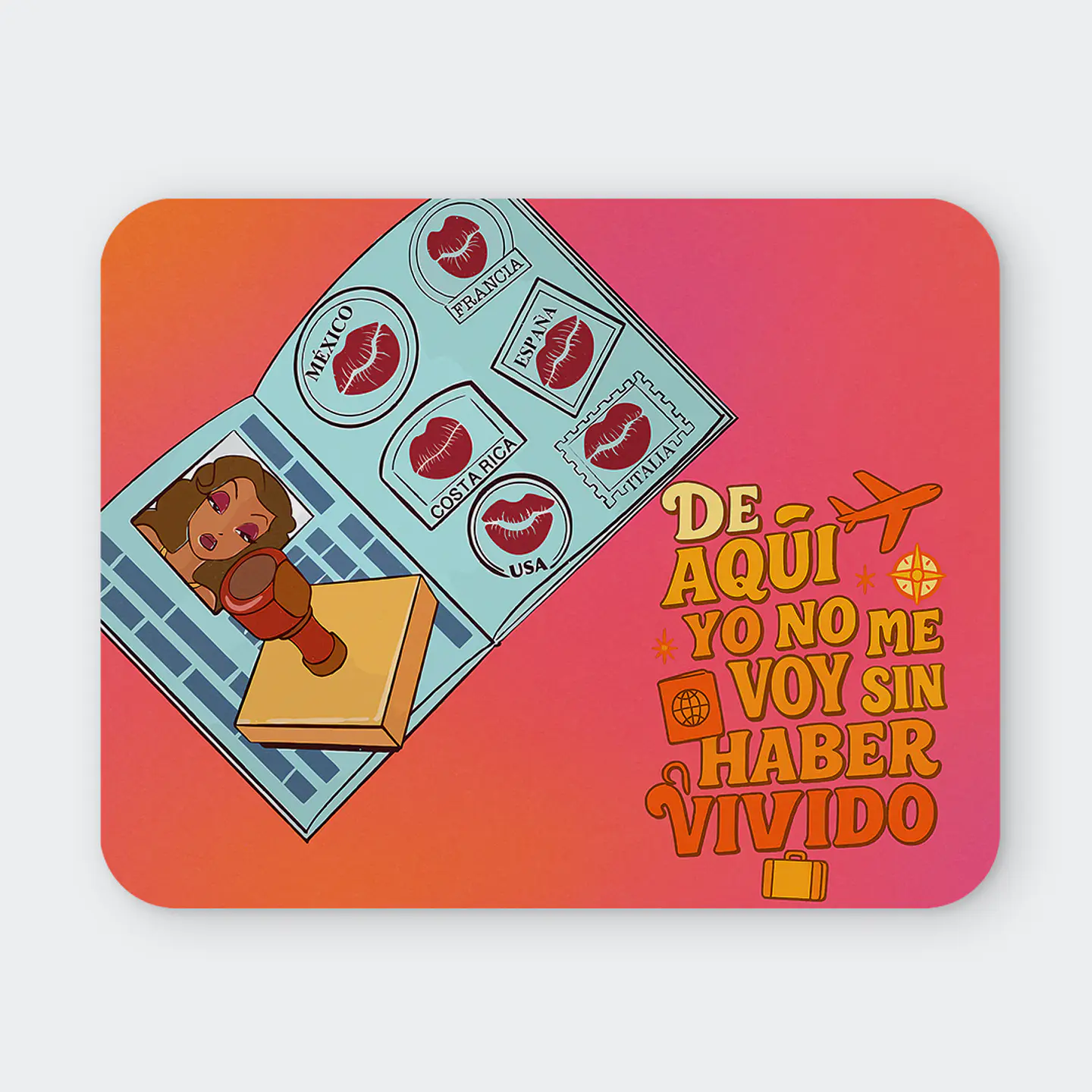 Mousepad 20x24 cm - Diseño Karol G Viajando por el Mundo 1