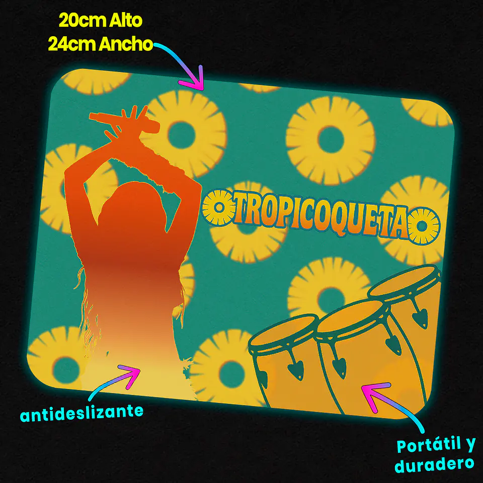 Mousepad 20x24 cm - Diseño Karol G Trópicoqueta Tropical 3