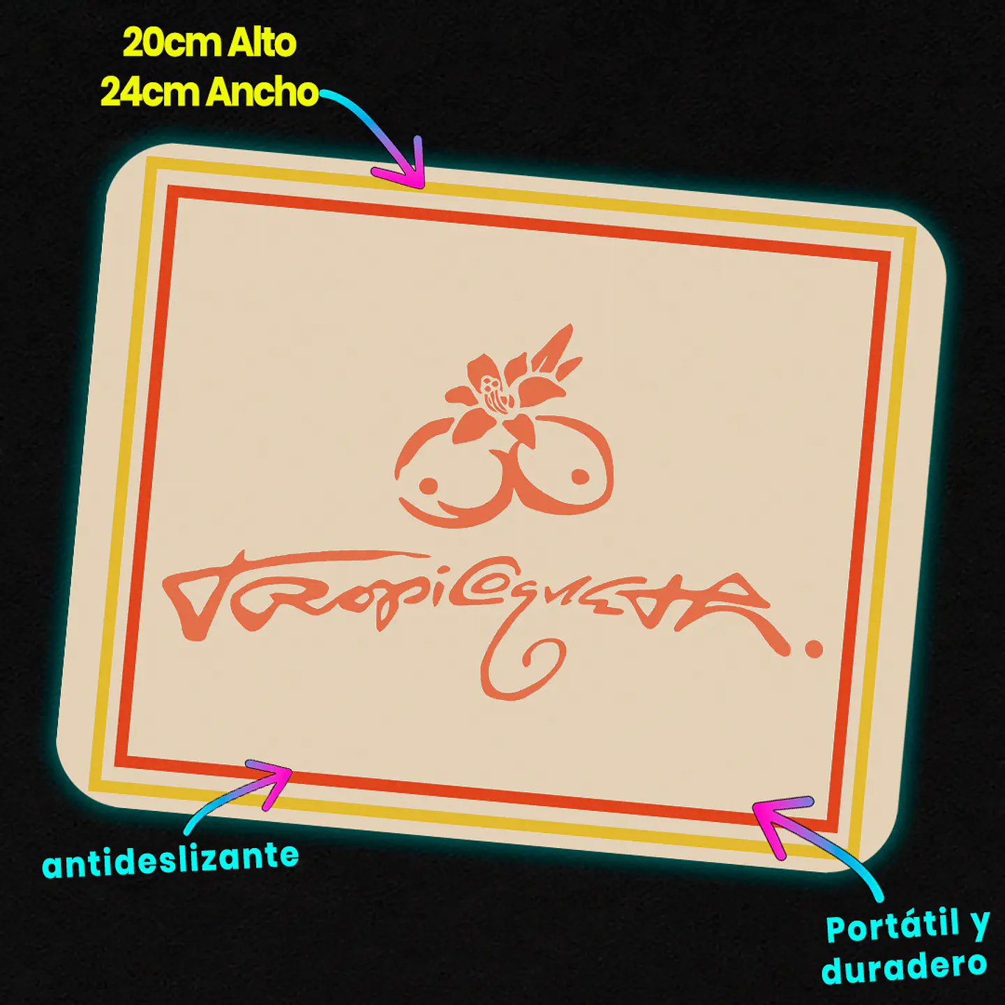 Mousepad 20x24 cm - Diseño Karol G Trópicoqueta Logo 3