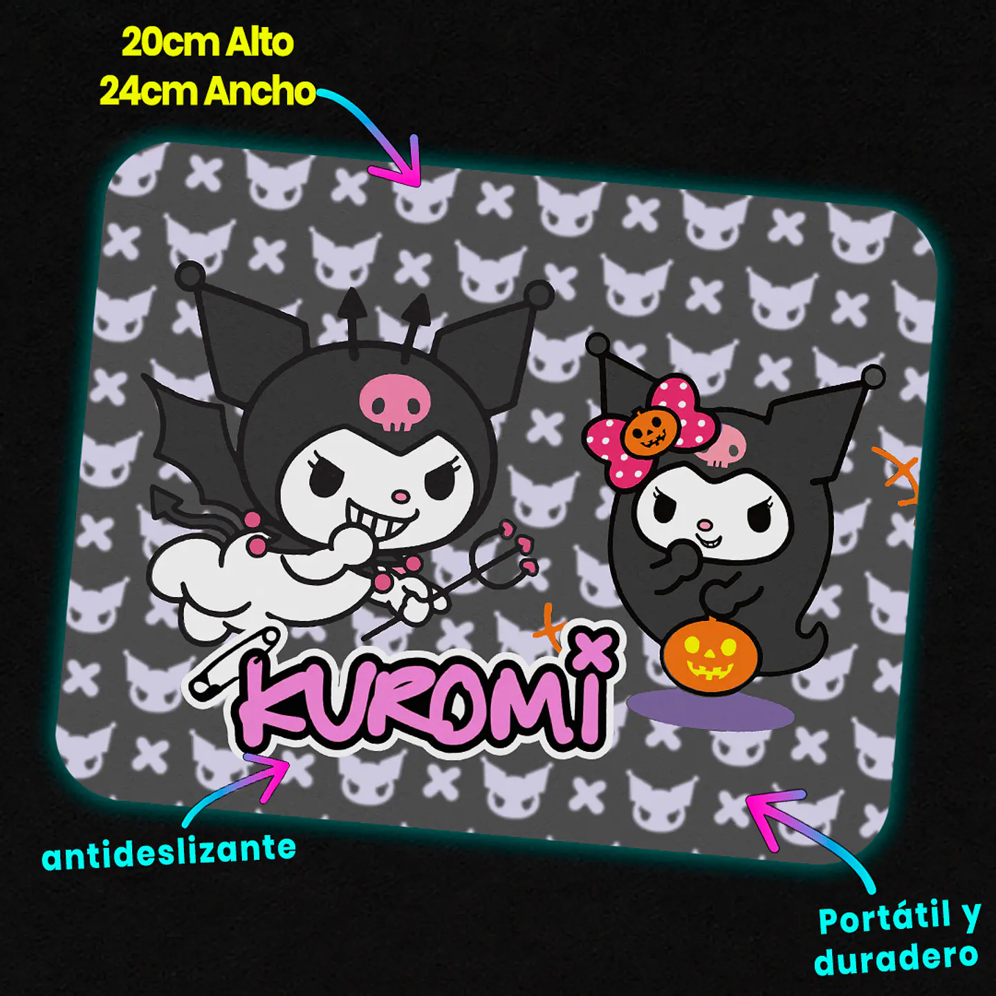 Mousepad 20x24 cm - Diseño Kuromi Halloween 3