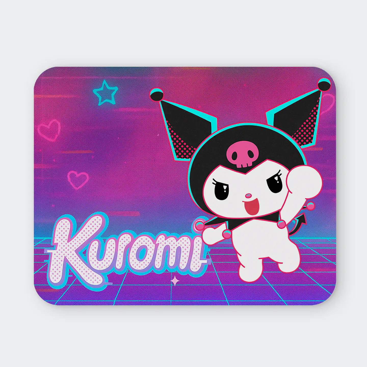 Mousepad 20x24 cm - Diseño Kuromi Neón Retro 1