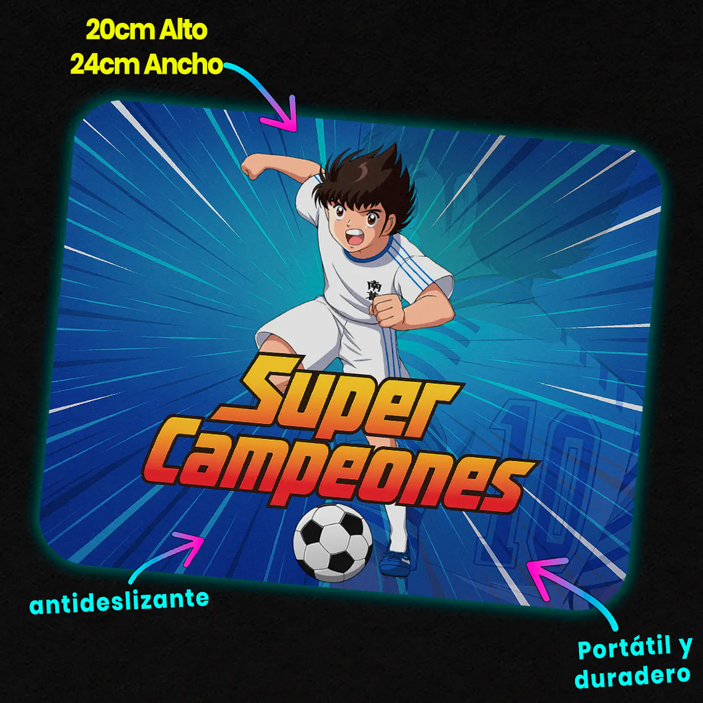 Mousepad 20x24 cm - Diseño Super Campeones 3