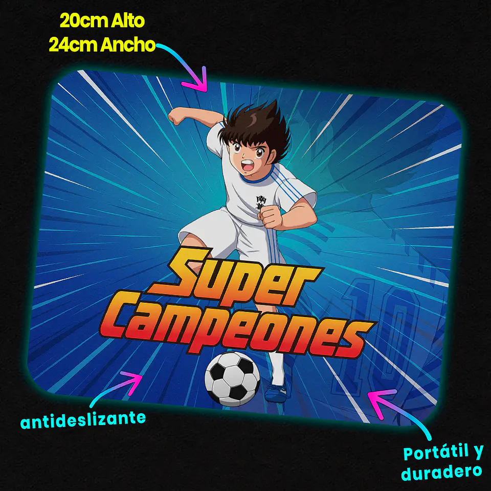 Mousepad 20x24 cm - Diseño Super Campeones 3