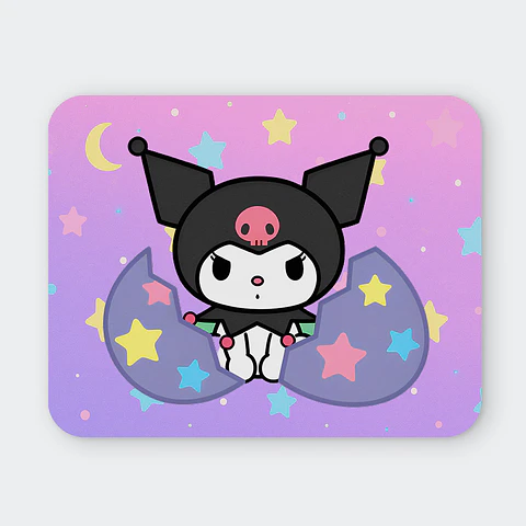 Mousepad 20x24 cm - Diseño Kuromi Estrellitas Pastel