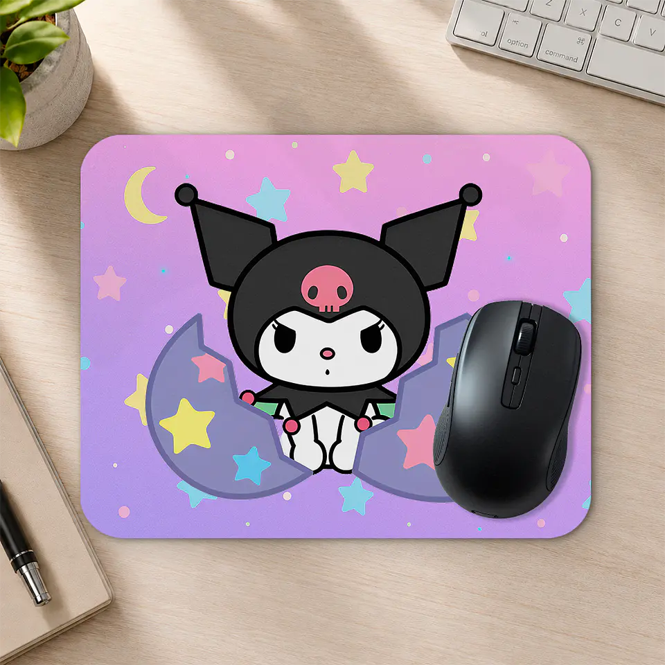 Mousepad 20x24 cm - Diseño Kuromi Estrellitas Pastel 2