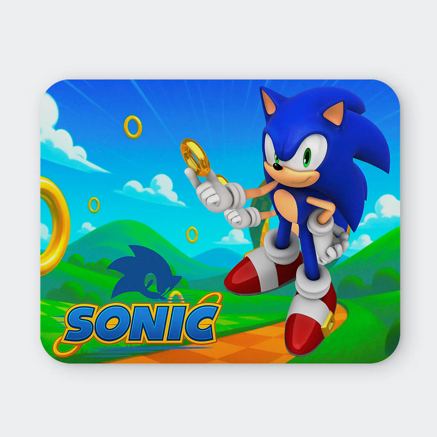 Mousepad 20x24 cm - Diseño Sonic Anillos Dorados 1