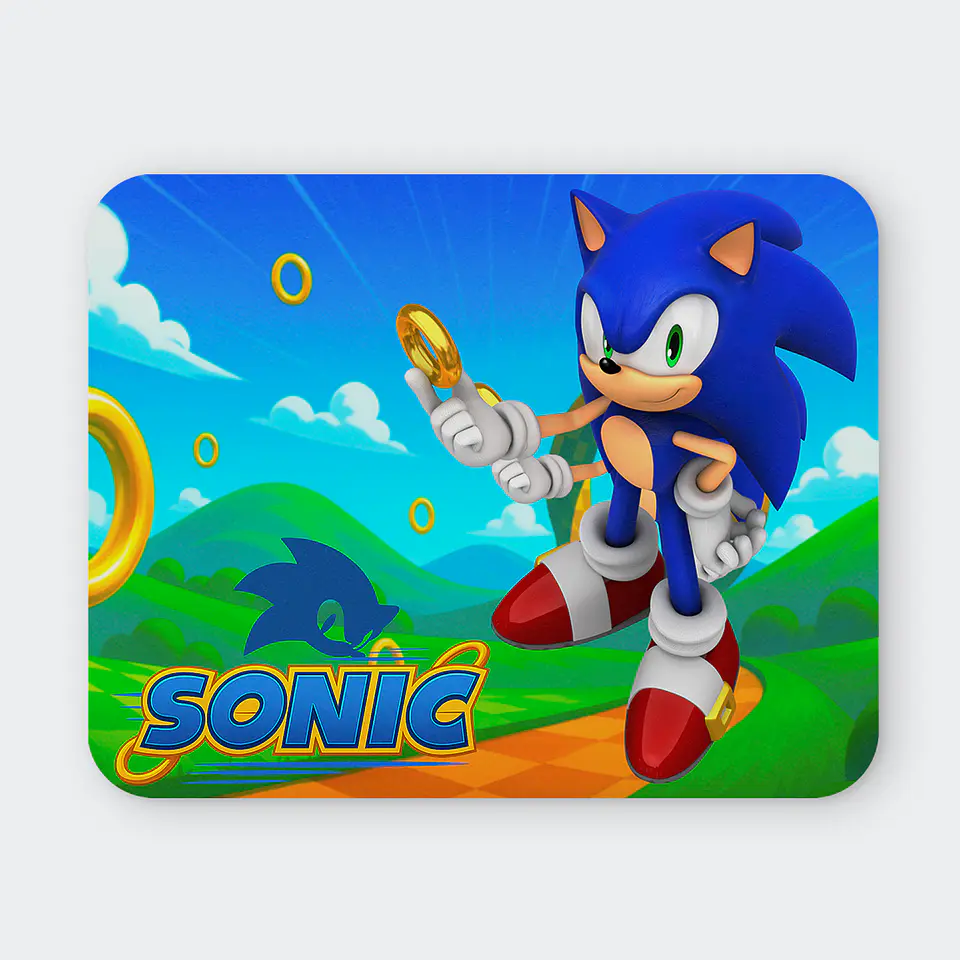 Mousepad 20x24 cm - Diseño Sonic Anillos Dorados 1