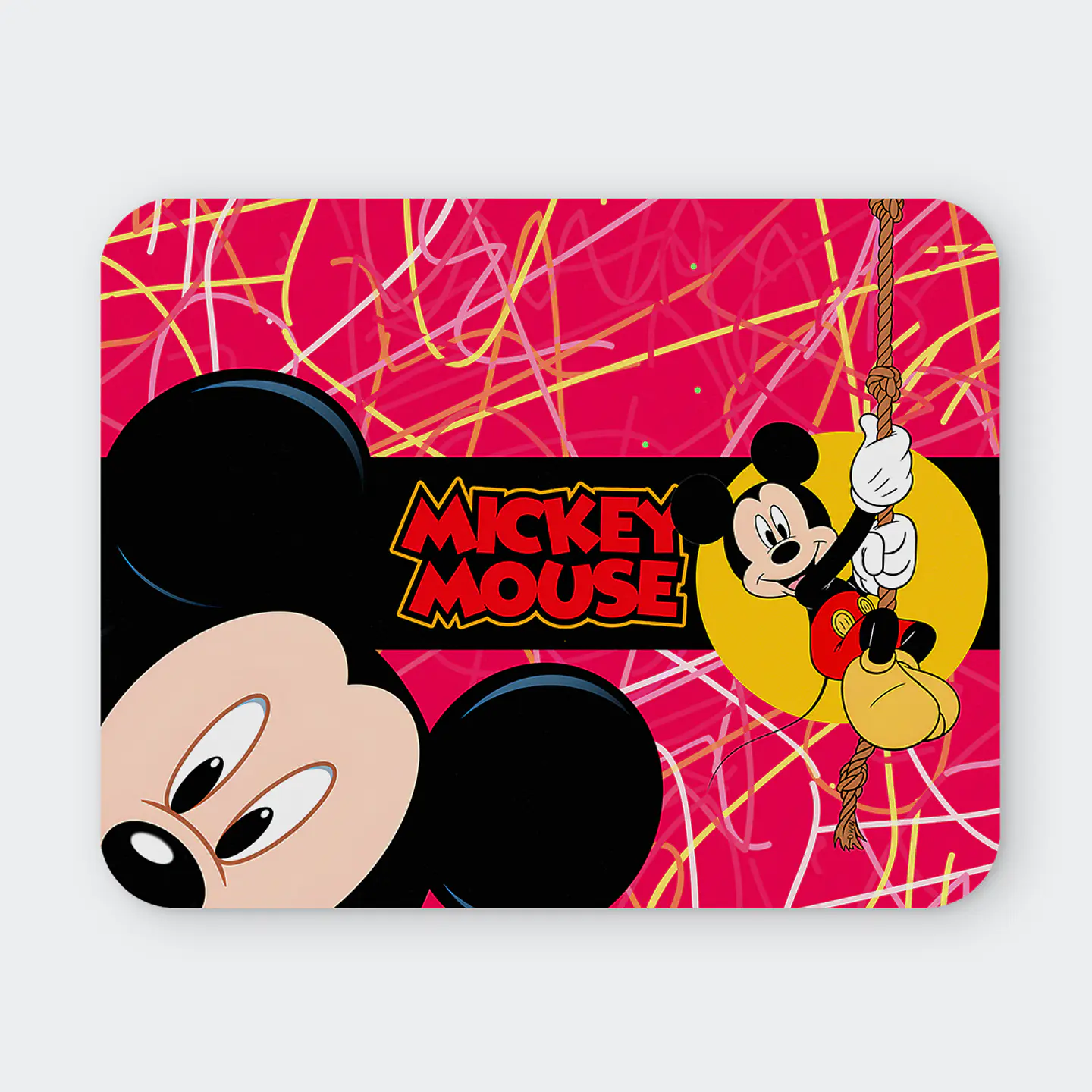 Mousepad 20x24 cm - Diseño Mickey Mouse Fondo Fucsia 1