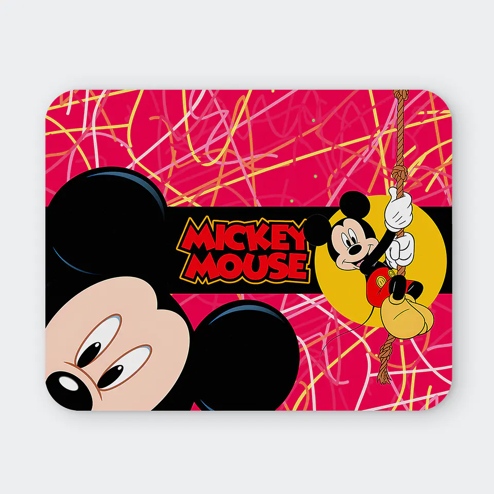 Mousepad 20x24 cm - Diseño Mickey Mouse Fondo Fucsia 1