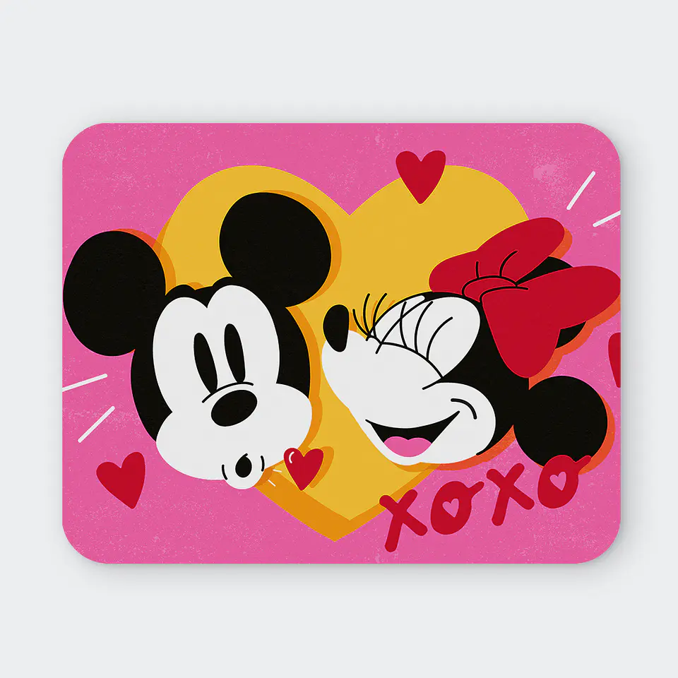 Mousepad 20x24 cm - Diseño Mickey y Minnie Corazones 1
