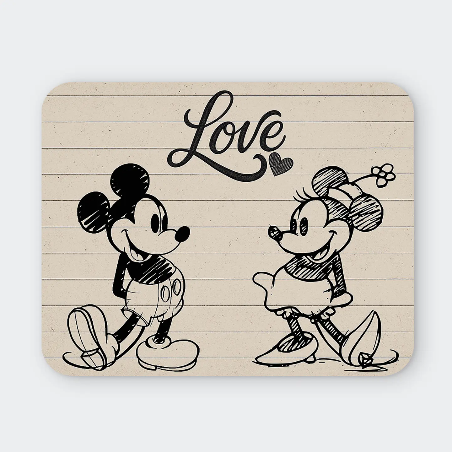 Mousepad 20x24 cm - Diseño Mickey y Minnie Love Sketch 1