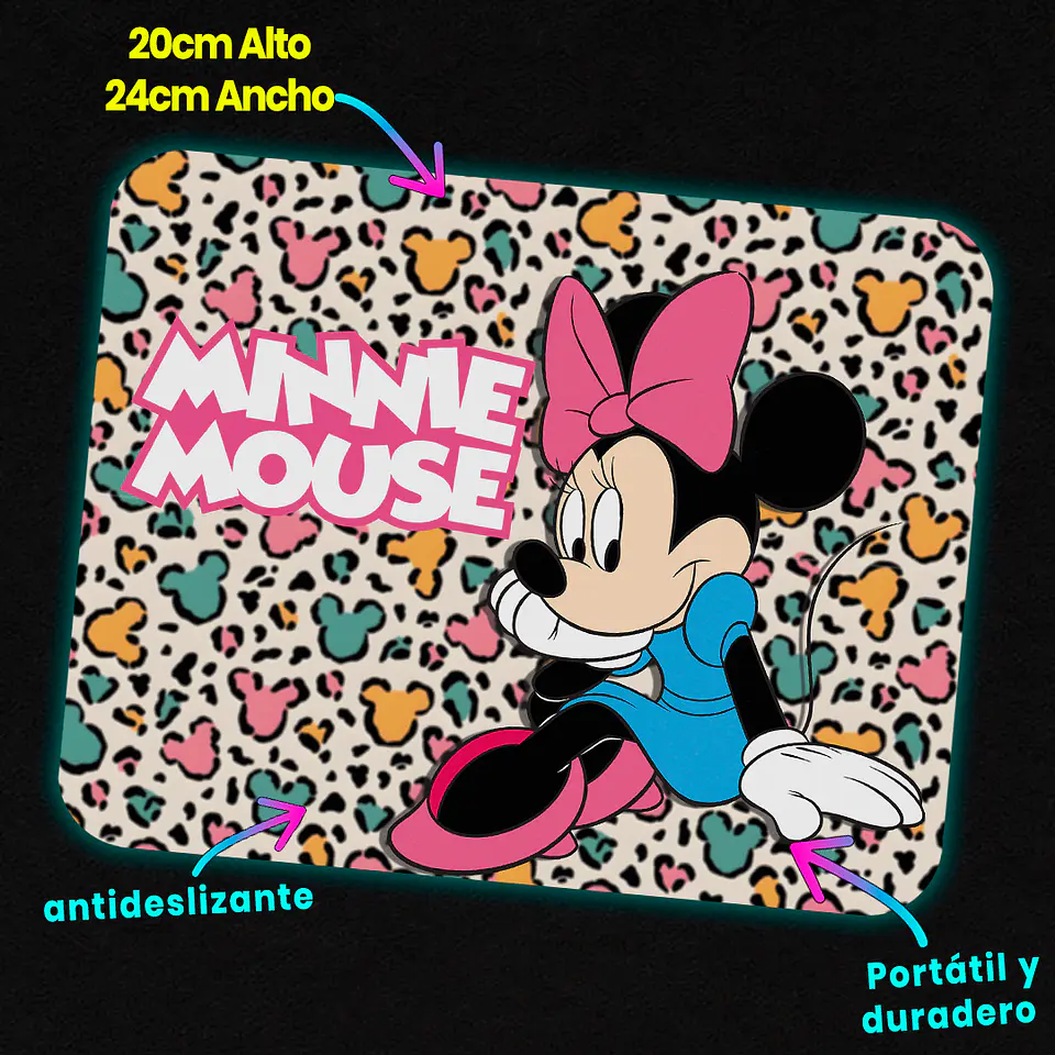 Mousepad 20x24 cm - Diseño Minnie Mouse Animal Print 3