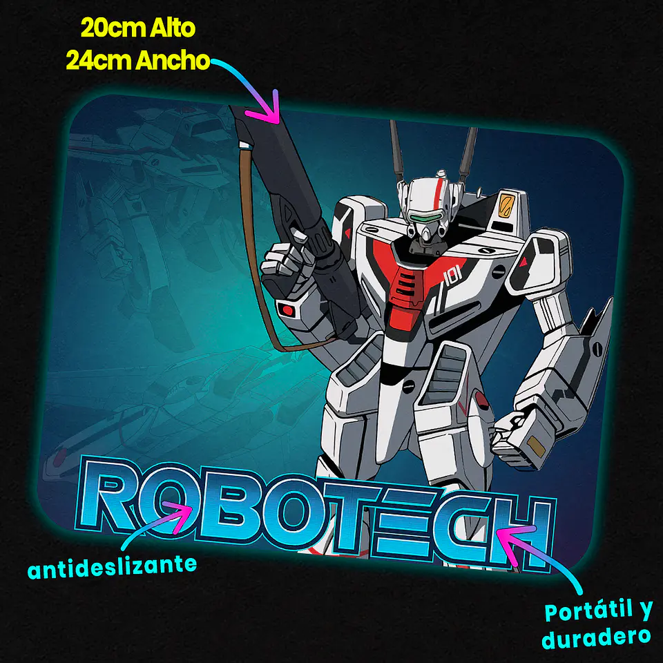 Mousepad 20x24 cm - Diseño Robotech Mecha 3