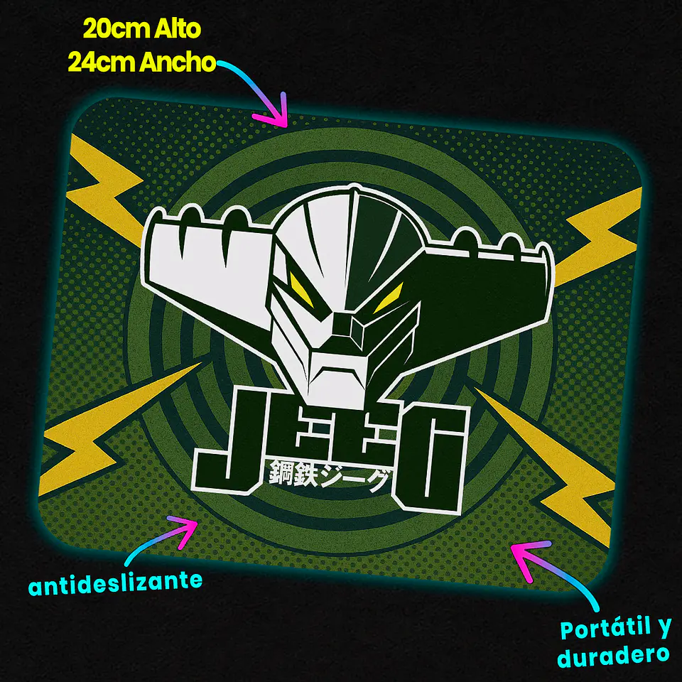 Mousepad 20x24 cm - Diseño Jeeg Robot Anime 3
