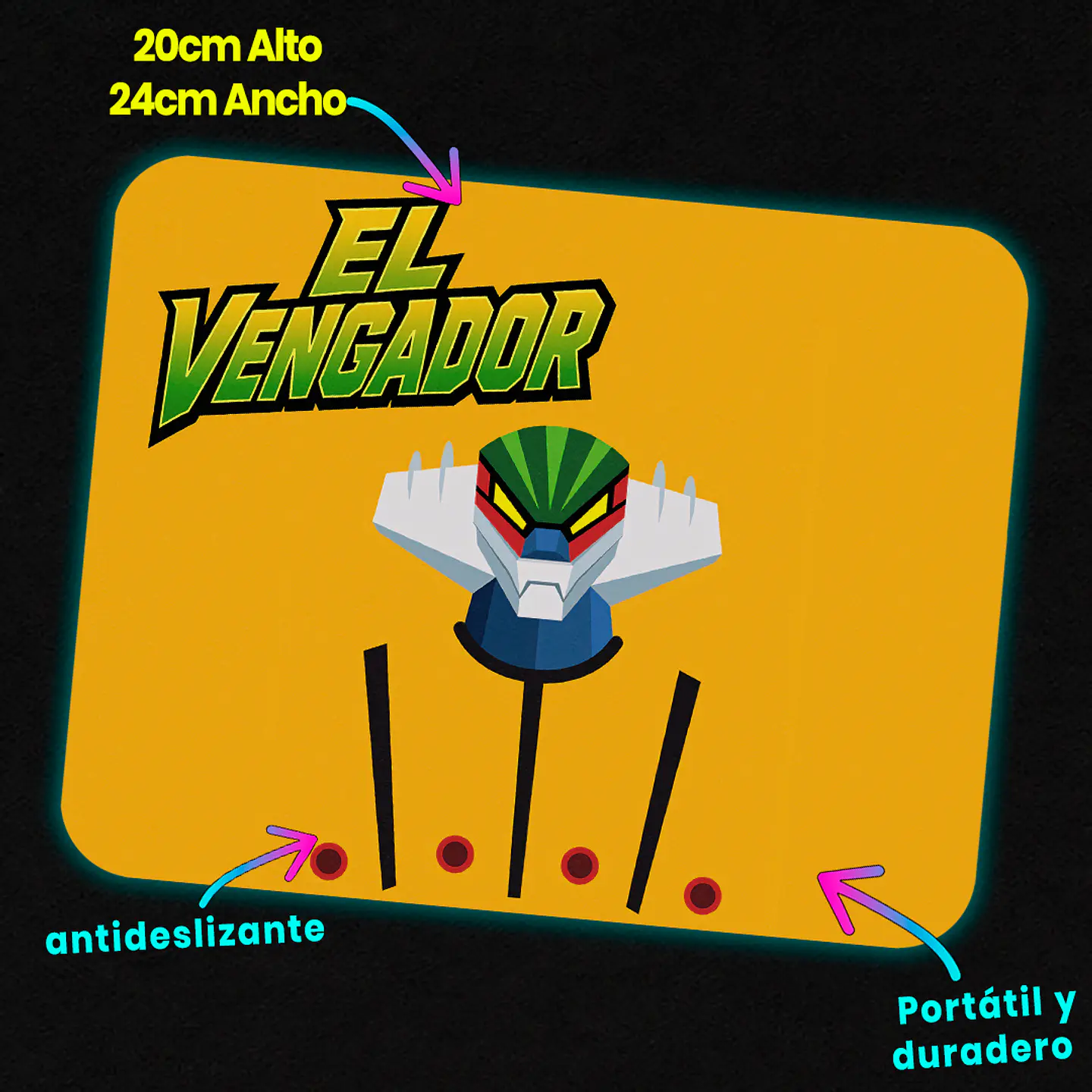 Mousepad 20x24 cm - Diseño El Vengador Robot Anime 3