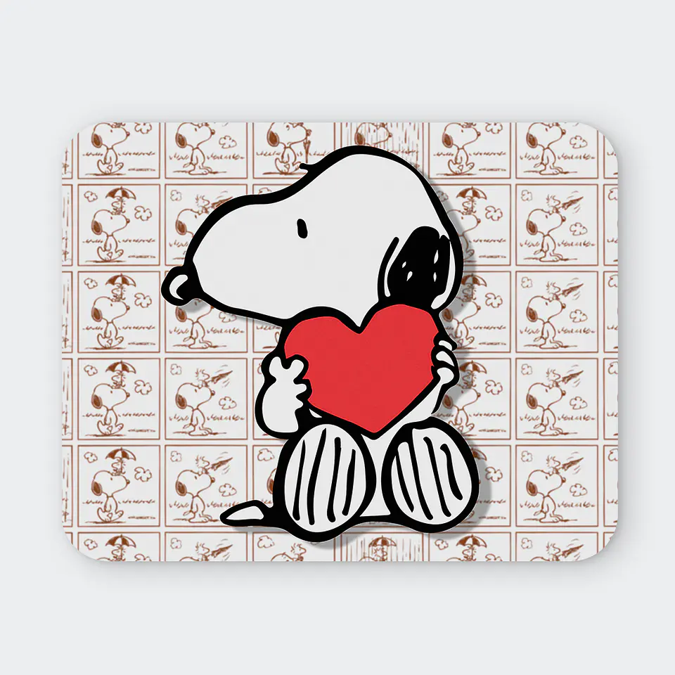 Mousepad 20x24 cm - Diseño Snoopy Corazón Rojo 1
