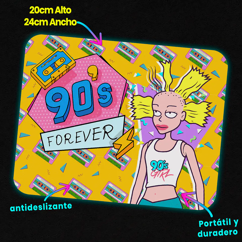 Mousepad 20x24 cm - Diseño Cynthia Rugrats 90s Forever 3