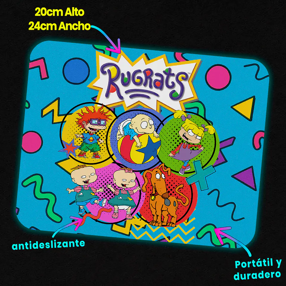Mousepad 20x24 cm - Diseño Rugrats Retro 90s 3