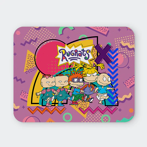 Mousepad 20x24 cm - Diseño Rugrats Fondo Morado Retro
