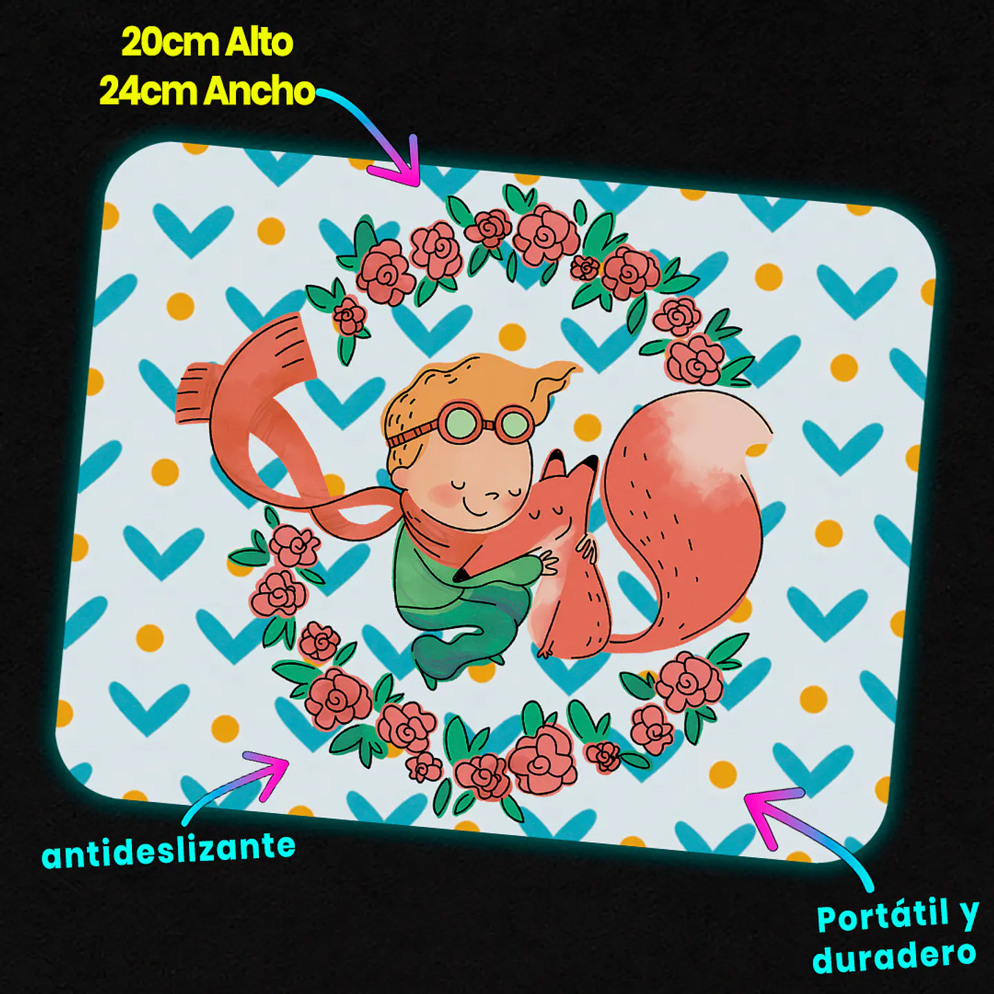Mousepad 20x24 cm - Diseño El Principito y el Zorro 3
