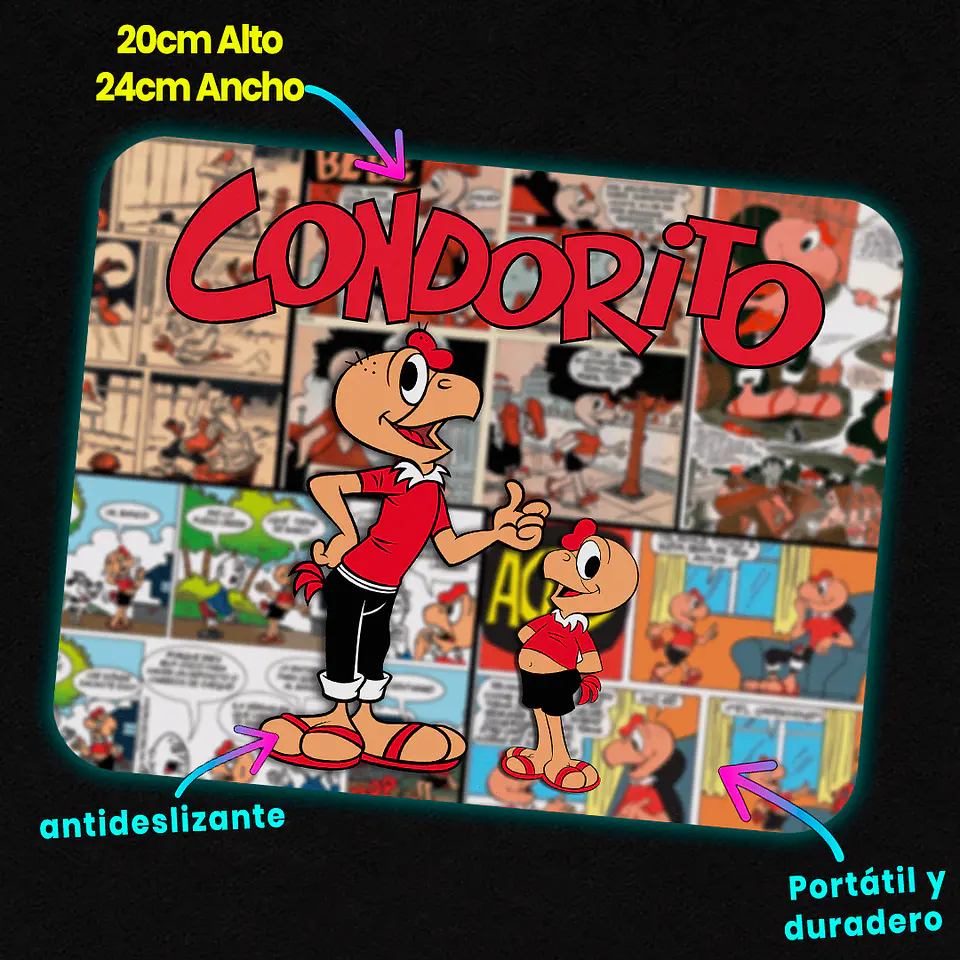 Mousepad 20x24 cm - Diseño Condorito Clásico 3